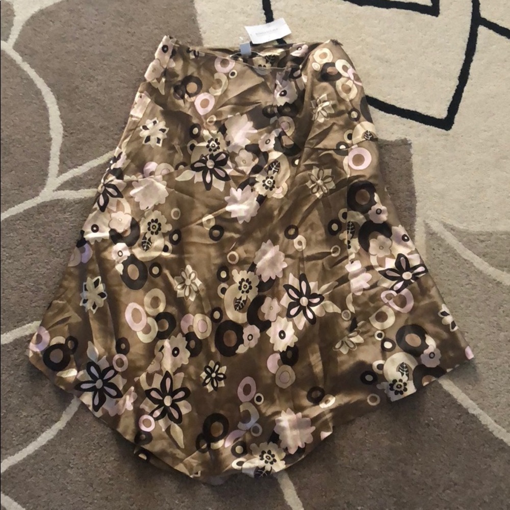 New Banana Republic Retro Floral Print Silk Skirt
